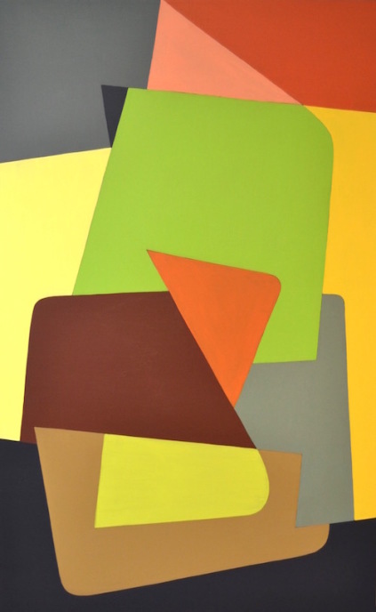 Komposition VIII, akryl på lærred, 90 x 100 cm, 2016