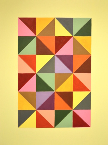 Trekantmønster akryl på lærred, 120 x 90 cm, 2016