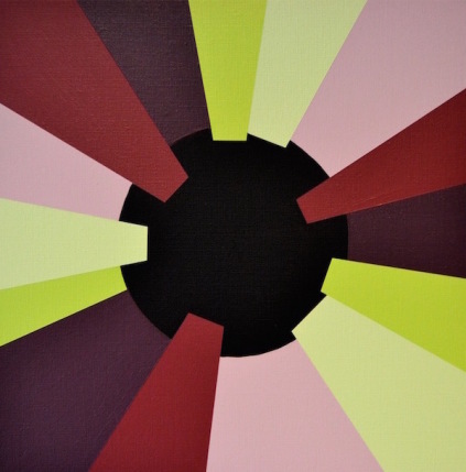 Colours of space bordeaux, akryl på lærred, 40 x 40, 2014
