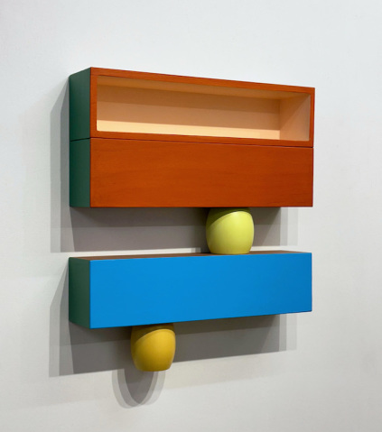 Points of View, 19, akryl på træ, 45 x 40 x 9, 2024