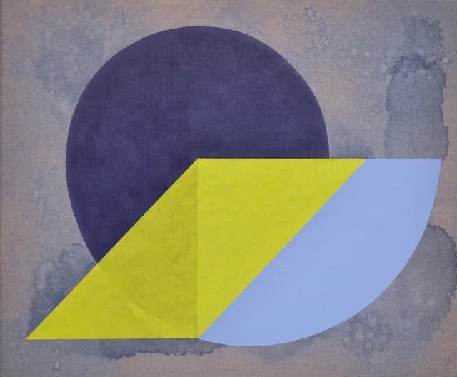 Coloured Moon II, akryl på lærred, 40 x 50 cm, 2017