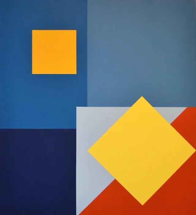 Komposition I, akryl på lærred, 100 x 90 cm, 2016