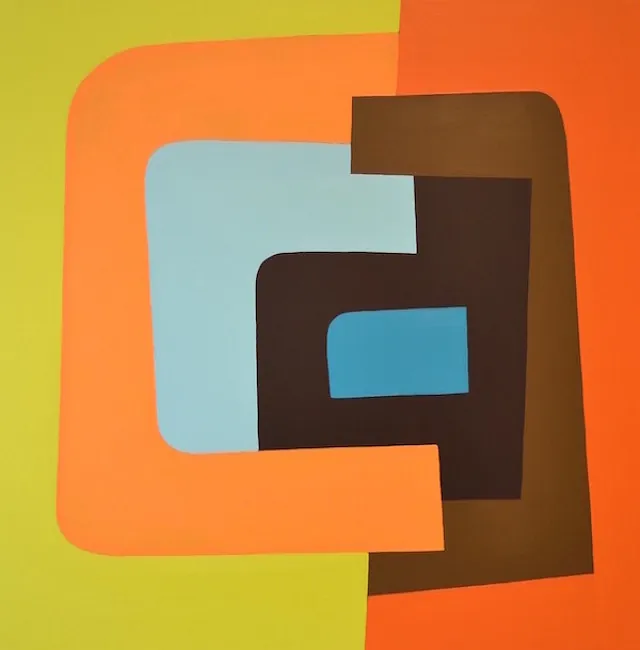 Komposition VII, akryl på lærred, 90 x 100 cm, 2016